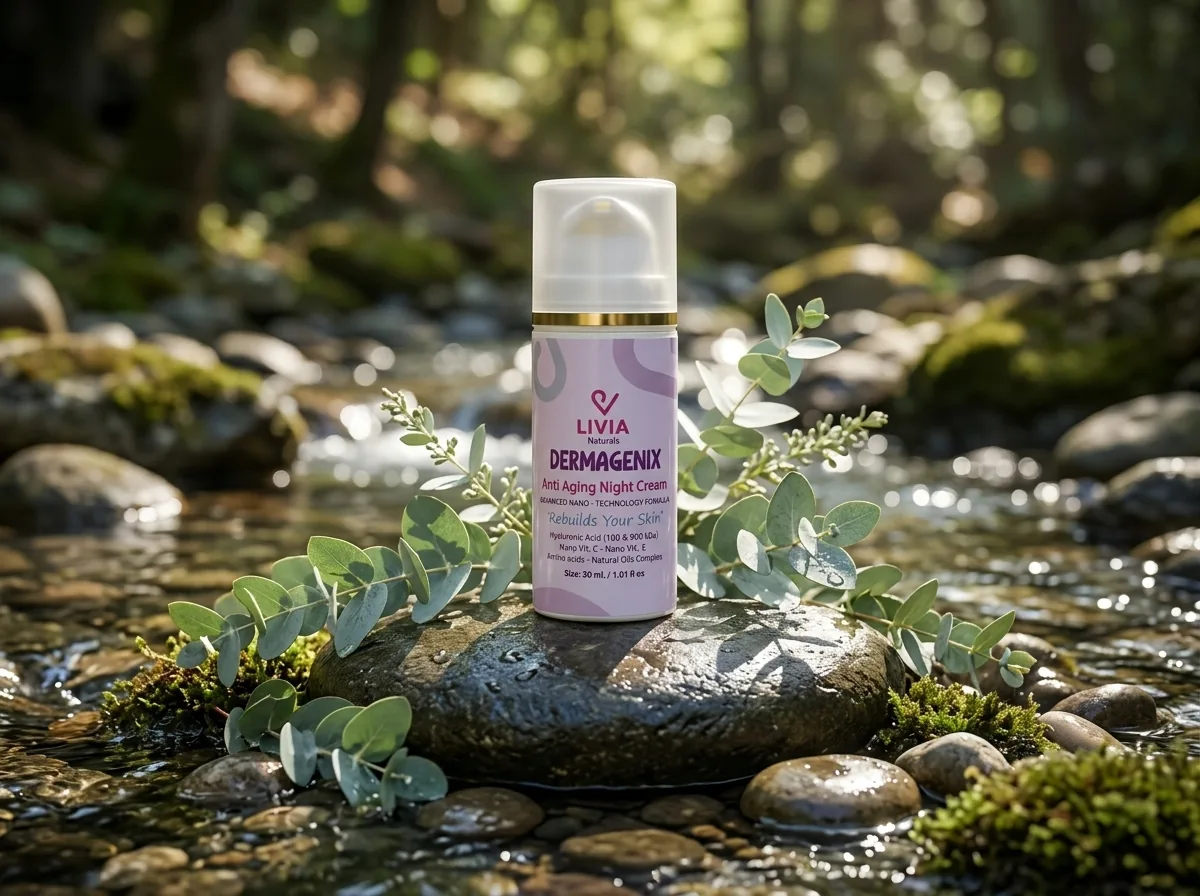 Dermagenix on natural stone with eucalyptus